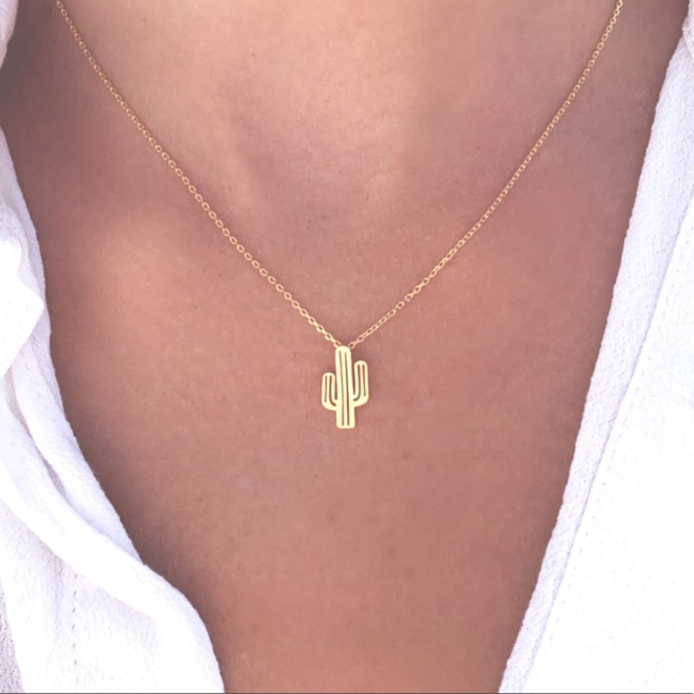 Handmade Small Cactus Necklace